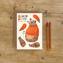 Load image into Gallery viewer, Bear Split Pin Puppet A5 Birthday Greeting Card - Make your own Bear Puppet - Emily Nash Illustration