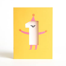 Load image into Gallery viewer, Greetings Card - Age 1 - Die Cut First Birthday Card - Rumble Cards