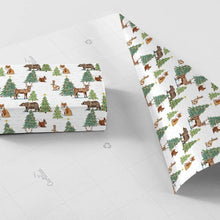 Load image into Gallery viewer, Winter Woodland Wrapping Paper and Matching Gift Tag - Recycled, sustainable & eco-friendly - Curlicue