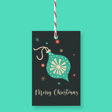 Load image into Gallery viewer, Bauble Noire Wrapping Paper and Matching Gift Tag - sustainable & eco-friendly - Curlicue