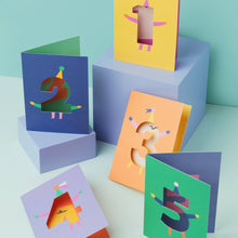 Load image into Gallery viewer, Greetings Card - Age 4 - Die Cut 4th Birthday Card - Rumble Cards