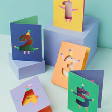 Load image into Gallery viewer, Greetings Card - Age 2 - Die Cut 2nd Birthday Card - Rumble Cards