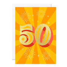 Load image into Gallery viewer, Greetings Card - 50th Birthday Card – Age 50 - Fifty / Golden Wedding Anniversary - Ricicle