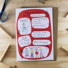 Load image into Gallery viewer, Colour In Christmas Keepsake Card - Personalisable Colour In Greetings Card - Let's Make & Do