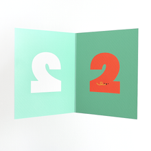 Load image into Gallery viewer, Greetings Card - Age 2 - Die Cut 2nd Birthday Card - Rumble Cards