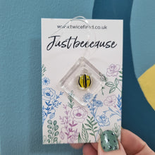 Load image into Gallery viewer, Glass Keepsake Wish - Bee Puns - Sentimental gift token - Twice Fired