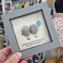 Load image into Gallery viewer, Sisters Are Different Flowers from The Same Garden - Sister Pebble Art Frame - Pebbled19