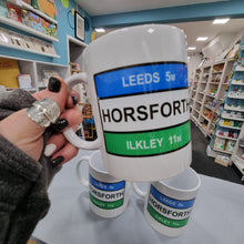 Load image into Gallery viewer, Mug - Horsforth Road Sign Mug - Fred & Bo - Yorkshire Gifts