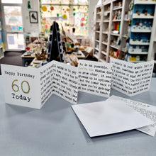 Load image into Gallery viewer, 60th Birthday Card - Mini Concertina Fold-Out Banner - Coulson Macleod