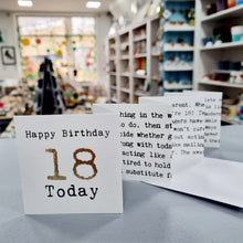 Load image into Gallery viewer, 18th Birthday Card - Mini Concertina Fold-Out Banner - Coulson Macleod