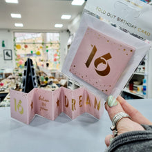 Load image into Gallery viewer, 16th Birthday Card - Mini Concertina Fold-Out Banner - Coulson Macleod