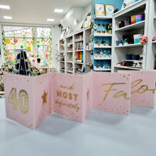 Load image into Gallery viewer, 40th Birthday Card - Mini Concertina Fold-Out Banner - Coulson Macleod