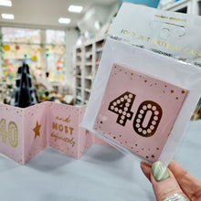Load image into Gallery viewer, 40th Birthday Card - Mini Concertina Fold-Out Banner - Coulson Macleod