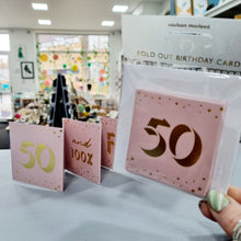 Load image into Gallery viewer, 50th Birthday Card - Mini Concertina Fold-Out Banner - Coulson Macleod
