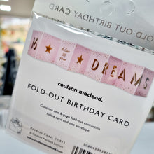 Load image into Gallery viewer, 16th Birthday Card - Mini Concertina Fold-Out Banner - Coulson Macleod