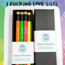 Load image into Gallery viewer, Pencil Set - Pencils of Profanity - Sweary Pencils
