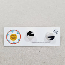 Load image into Gallery viewer, Ceramic Abstract Doodle Stud Earrings - Monochrome - Upsydaisy Craft