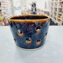 Load image into Gallery viewer, Ceramic Tealight Holder - Blue Amber - Thrown In Stone