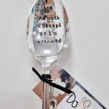 Load image into Gallery viewer, As much custard as I’m allowed - stamped spoon - Dollop and Stir