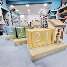 Load image into Gallery viewer, Perpetual Calendar with Wooden Cottage - Three colours to choose - Tina's Lovely Creations