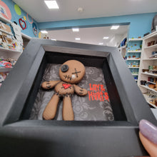 Load image into Gallery viewer, Voodoo Doll Frame - Love Hurts - Pins and Noodles - Polymer Clay Art