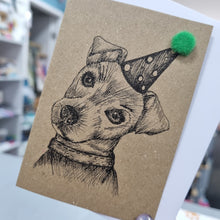 Load image into Gallery viewer, Dog in Party Hat Birthday Card - A7 size - Rosie the Dog - Best Efforts