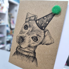 Load image into Gallery viewer, Dog in Party Hat Birthday Card - A7 size - Rosie the Dog - Best Efforts