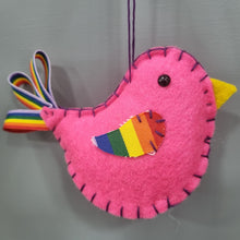 Load image into Gallery viewer, Bird - Rainbow Felt Bird Decoration - Lots of Colours - Quirky Threads Art