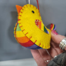 Load image into Gallery viewer, Bird - Rainbow Felt Bird Decoration - Lots of Colours - Quirky Threads Art
