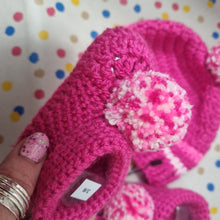 Load image into Gallery viewer, Crochet Beanie Bobble Hat and Booties Set - The Leopard PomPom - Baby gift - 3-6 Month