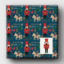 Load image into Gallery viewer, Nutcracker Wrapping Paper and Matching Gift Tags Pack - 3 Sheet and Tag Pack - Recycled, sustainable & eco-friendly Gift Wrapping - Curlicue