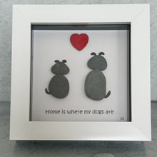 Load image into Gallery viewer, Dog Pebble Art Frame - Home is where my dogs are - Pebbled19