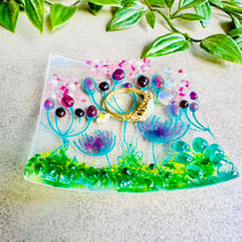 Load image into Gallery viewer, Glass Small Trinket Dish - Glass Dish - Summer Meadow - Twice Fired