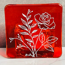 Load image into Gallery viewer, Fused Glass Birth Flower range - Glass Tea Light holder - Twice Fired