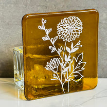 Load image into Gallery viewer, Fused Glass Birth Flower range - Glass Tea Light holder - Twice Fired
