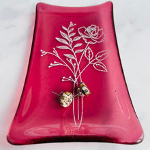 Load image into Gallery viewer, Fused Glass Birth Flower range - Glass Soap Dish - Twice Fired