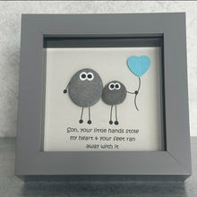 Load image into Gallery viewer, Son, Your Little Hands Stole My Heart - Sister Pebble Art Frame - Pebbled19