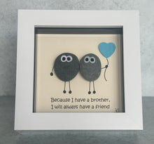 Load image into Gallery viewer, Because I Have A Brother, I Will Always Have A Friend - Brother Pebble Art Frame - Pebbled19