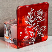 Load image into Gallery viewer, Fused Glass Birth Flower range - Glass Tea Light holder - Twice Fired