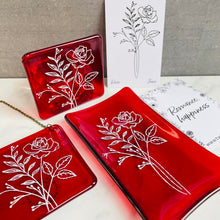 Load image into Gallery viewer, Fused Glass Birth Flower range - Glass Soap Dish - Twice Fired