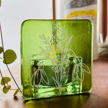 Load image into Gallery viewer, Fused Glass Birth Flower range - Glass Tea Light holder - Twice Fired