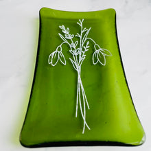 Load image into Gallery viewer, Fused Glass Birth Flower range - Glass Soap Dish - Twice Fired