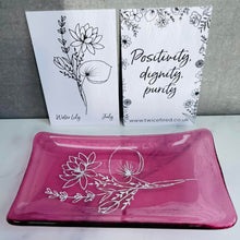 Load image into Gallery viewer, Fused Glass Birth Flower range - Glass Soap Dish - Twice Fired