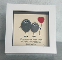 Load image into Gallery viewer, Son, Your Little Hands Stole My Heart - Sister Pebble Art Frame - Pebbled19