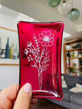 Load image into Gallery viewer, Fused Glass Birth Flower range - Glass Soap Dish - Twice Fired