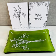 Load image into Gallery viewer, Fused Glass Birth Flower range - Glass Soap Dish - Twice Fired