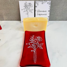 Load image into Gallery viewer, Fused Glass Birth Flower range - Glass Soap Dish - Twice Fired