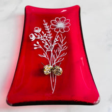Load image into Gallery viewer, Fused Glass Birth Flower range - Glass Soap Dish - Twice Fired