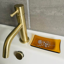 Load image into Gallery viewer, Fused Glass Birth Flower range - Glass Soap Dish - Twice Fired