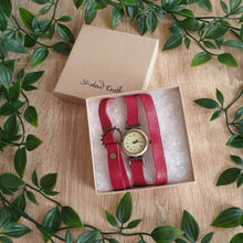 Load image into Gallery viewer, Leather Wrap Watch - Shadow Crafts - gift idea - recycled leather